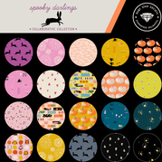 Spooky Darlings Goldenrod - Unlucky Cat - Quilt Fabric
