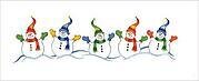Snowman Row Pillowcase Pair - Stamped Embroidery Kit