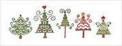 Christmas Trees Pillowcase Pair - Stamped Embroidery Kit