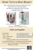 Wine Tote and Mini Basket - Sewing Pattern