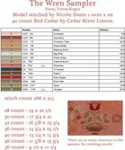 The Wren Sampler - Cross Stitch Pattern