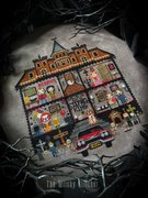 Stephen King House - Halloween Cross Stitch Pattern, different perspective #3. Select this picture to zoom in