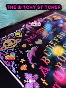 Nostalgic Ouija - Halloween Cross Stitch Pattern, different perspective #1. Select this picture to zoom in