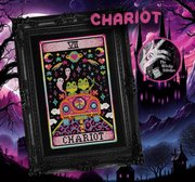 The Chariot - Halloween Cross Stitch Pattern, different perspective #1. Select this picture to zoom in