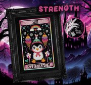 Strength - Halloween Cross Stitch Pattern, different perspective #1. Select this picture to zoom in