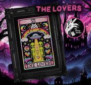 The Lovers - Halloween Cross Stitch Pattern, different perspective #1. Select this picture to zoom in