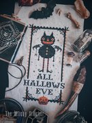 All Hallows Bat - Halloween Cross Stitch Pattern, different perspective #2. Select this picture to zoom in