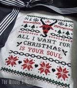 All I Want For Christmas - Halloween Cross Stitch Pattern, different perspective #4. Select this picture to zoom in