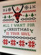 All I Want For Christmas - Halloween Cross Stitch Pattern, different perspective #5. Select this picture to zoom in