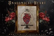 Anatomical Heart - Halloween Cross Stitch Pattern, different perspective #1. Select this picture to zoom in