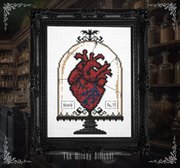 Anatomical Heart - Halloween Cross Stitch Pattern, different perspective #2. Select this picture to zoom in