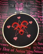 Baphomet Valentine - Cross Stitch Pattern, different perspective #1. Select this picture to zoom in