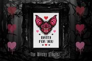 Batty For You - Valenrine Cross Stitch Pattern, different perspective #4. Select this picture to zoom in