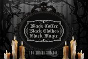 Black Coffee Black Magic - Halloween Cross Stitch Pattern, different perspective #1. Select this picture to zoom in