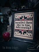 Black Phillip - Halloween  Cross Stitch Pattern, different perspective #4. Select this picture to zoom in