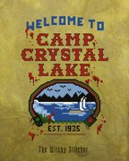 Camp Crystal Lake - Halloween Cross Stitch Pattern, different perspective #2. Select this picture to zoom in