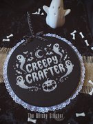 Creepy Crafter - Halloween Cross Stitch Pattern, different perspective #4. Select this picture to zoom in