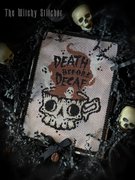 Death Before Decaf - Halloween Cross Stitch Pattern, different perspective #5. Select this picture to zoom in