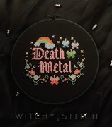 Death Metal - Halloween Cross Stitch Pattern, different perspective #2. Select this picture to zoom in