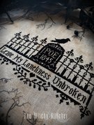 Poe The Raven - Halloween PDF Cross Stitch Pattern, different perspective #1. Select this picture to zoom in