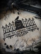 Poe The Raven - Halloween PDF Cross Stitch Pattern, different perspective #3. Select this picture to zoom in
