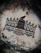 Poe The Raven - Halloween PDF Cross Stitch Pattern, different perspective #4. Select this picture to zoom in