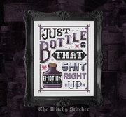 Emotion Bottle It Up - Halloween PDF Cross Stitch Pattern, different perspective #2. Select this picture to zoom in
