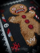 GingerDead Man - Halloween PDF Cross Stitch Pattern, different perspective #3. Select this picture to zoom in