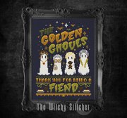 Golden Ghouls - Halloween Cross Stitch Pattern, different perspective #1. Select this picture to zoom in
