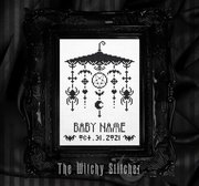 Gothic Nursery Collection Halloween PDF Cross Stitch Pattern, different perspective #4. Select this picture to zoom in