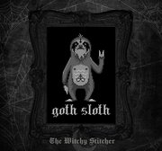 Goth Sloth - Halloween Cross Stitch Pattern, different perspective #1. Select this picture to zoom in