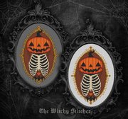 Halloween Mourning - PDF Cross Stitch Pattern, different perspective #1. Select this picture to zoom in