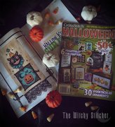 Hallow Kitty Surprise - Halloween Cross Stitch Pattern, different perspective #2. Select this picture to zoom in