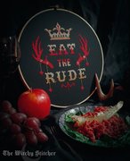 Eat The Rude - Halloween Cross Stitch Pattern, different perspective #1. Select this picture to zoom in