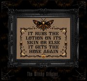 It Rubs The Lotion - Halloween Cross Stitch Pattern, different perspective #2. Select this picture to zoom in