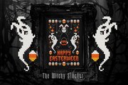 Happy Easterween - Easter PDF Cross Stitch Pattern, different perspective #3. Select this picture to zoom in
