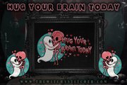 Hug Your Brain Today - Halloween PDF Cross Stitch Pattern, different perspective #1. Select this picture to zoom in