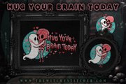 Hug Your Brain Today - Halloween PDF Cross Stitch Pattern, different perspective #2. Select this picture to zoom in