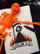 Killin It - Halloween Cross Stitch Pattern, different perspective #1. Select this picture to zoom in