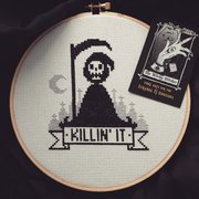Killin It - Halloween Cross Stitch Pattern, different perspective #3. Select this picture to zoom in