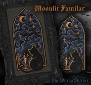 Moonlit Familiar - Cross Stitch Pattern, different perspective #1. Select this picture to zoom in