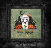 PLS - They're High - Halloween PDF Cross Stitch Pattern, different perspective #2. Select this picture to zoom in
