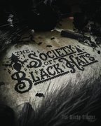 The Society Of Black Hats Halloween PDF Cross Stitch Pattern, different perspective #1. Select this picture to zoom in