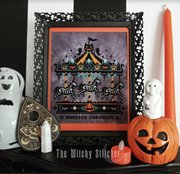 Vintage Haunted Carousel - Halloween Cross Stitch Pattern, different perspective #1. Select this picture to zoom in