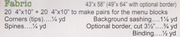 Menus - Quilt Pattern