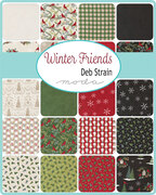 Winter Friends Trees Charcoal Black - Christmas Quilt Fabric
