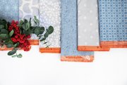 Winterglow Navy - Cross Stitch Novelty Winter - Quilt Fabric