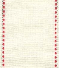 30 Ct. Ivory/Red & Green Kristin Linen Banding 2.7x36