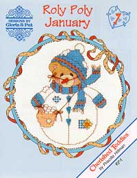 Roly Polys January - Cherished Teddies Cross Stitch Pattern