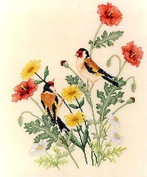 European Goldfinches - Cross Stitch Pattern